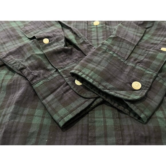 NWT J.CREW Blue Green Plaid Button Down Secret Wash Poplin Shirt Mens Sz S $90 - Picture 6 of 10
